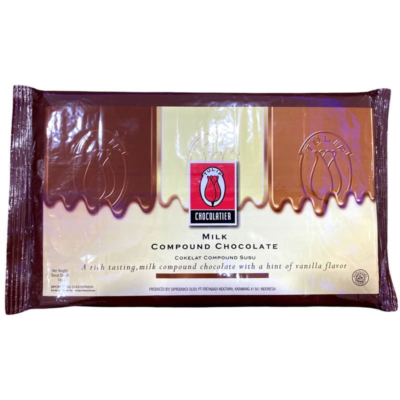 

Tulip Chocolatier Milk Compound Chocolate - Tulip Milk Coklat 1kg