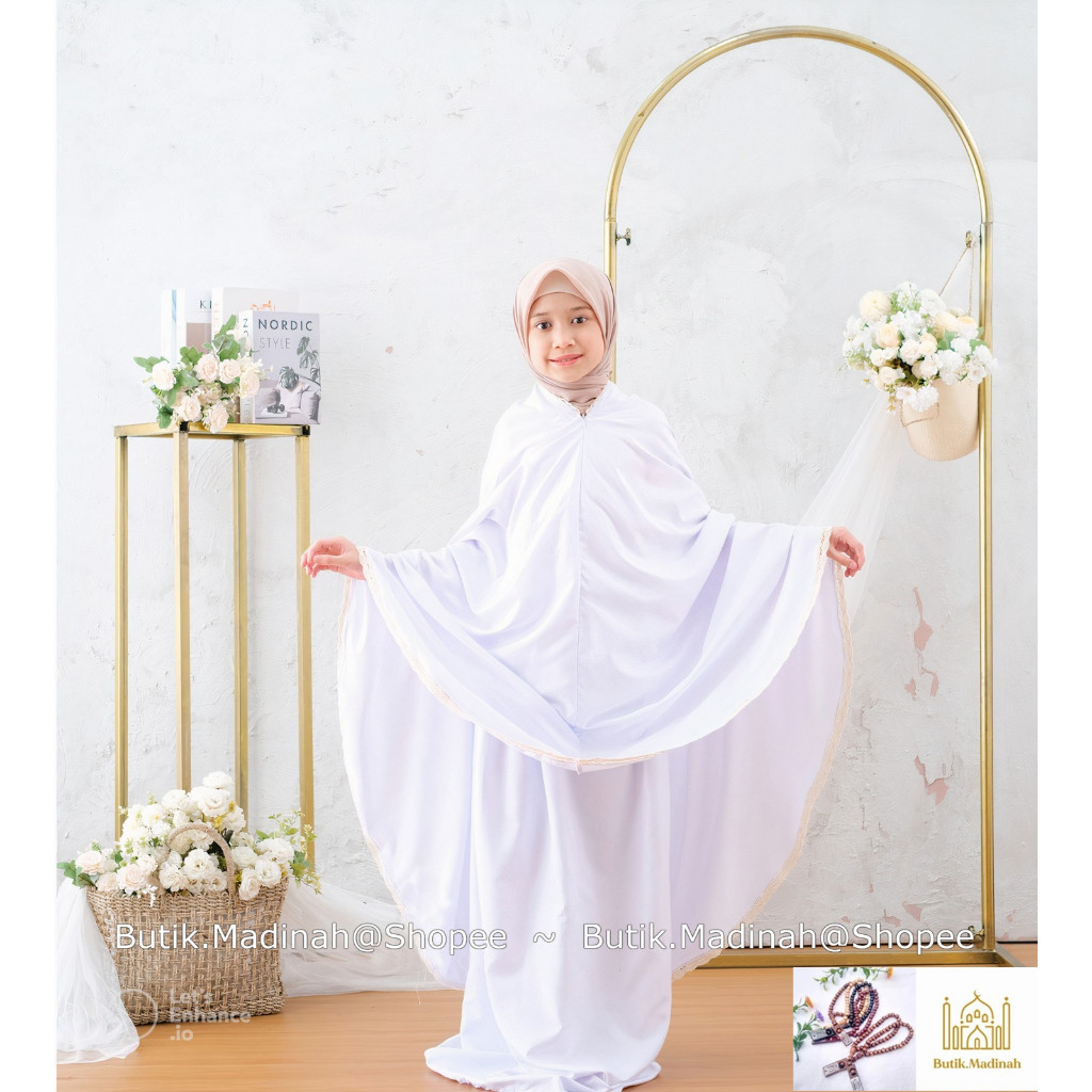 MUKENA ANAK AZZURA TRAVELING 2 IN 1 FATIMAH KATUN FREE TAS SAJADAH AMPLOP-MUKENA AZZURA