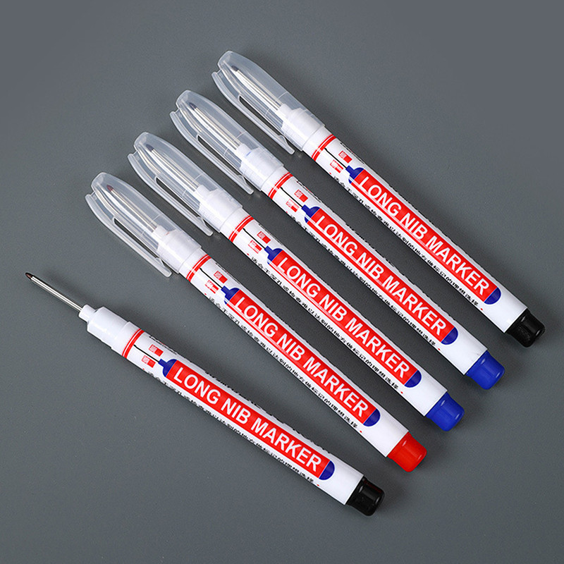 

20MM Black/Red/Black/Blue Ink Long Head Markers Pen Bathroom Woodworking Decoration Multi-purpose Deep Hole Marker Pens