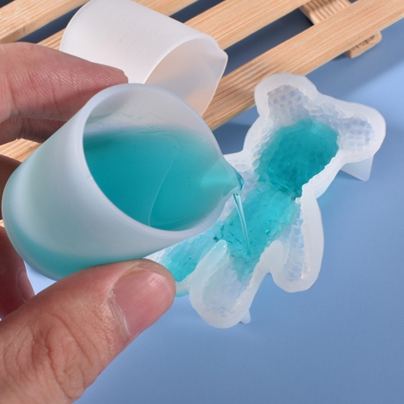 

2 Pcs Silicone Measuring Cup Non-Stick Mixing Cup for Resin Craft Jewelry Making