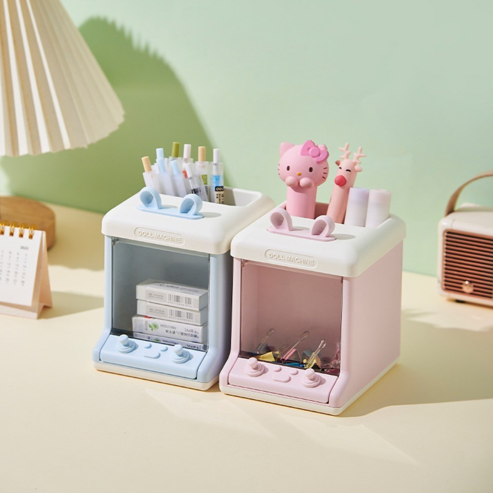 

Table Decoraction Multi Grid Penholder Cartoon Multifunctional Brush Holder Desktop Student Storage Rack