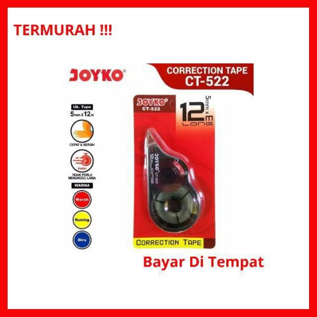 

NAT - 1 PC Correction Tape / TIP EX kertas / Pita Koreksi Joyko CT-522