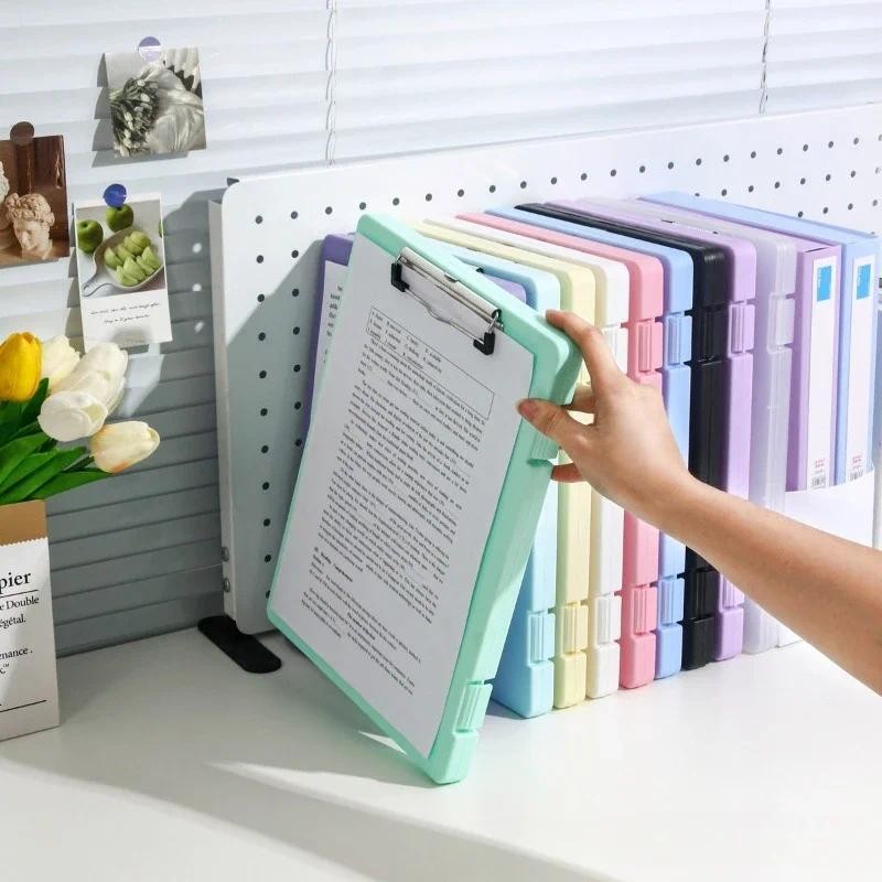 

Large-Capacity A4 Clipboards File Folder Box Sturdy Plate Clip Design Multi-functional for Efficient Paper Storage for Students