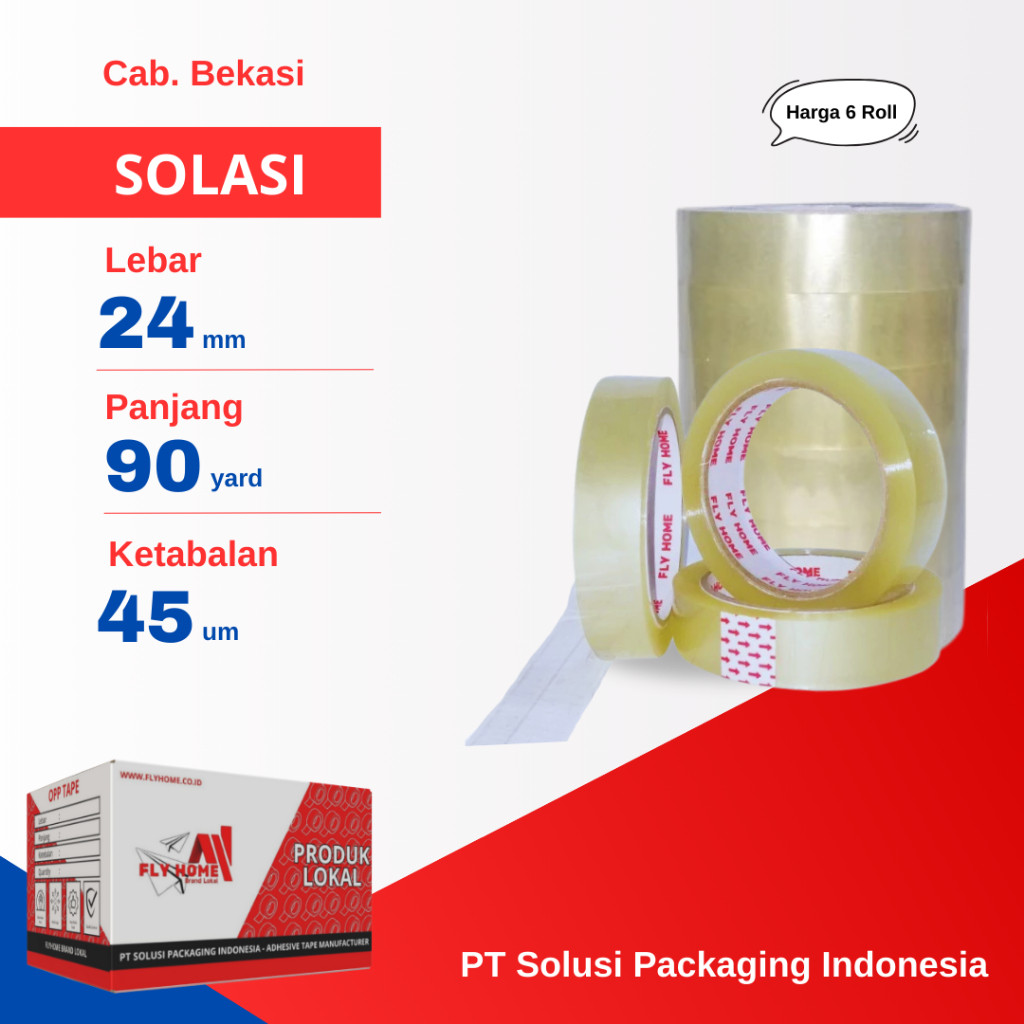 

FLYHOME 6Roll Lakban Solasi 24x90Y 1incin 81METER 90 Yard