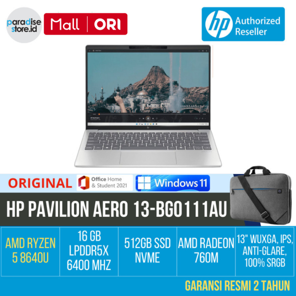 HP Pavilion Aero 13-bg0111AU IPS 100%sRGB / Ryzen 5 8640U / RAM 16GB / 512GB SSD - Silver