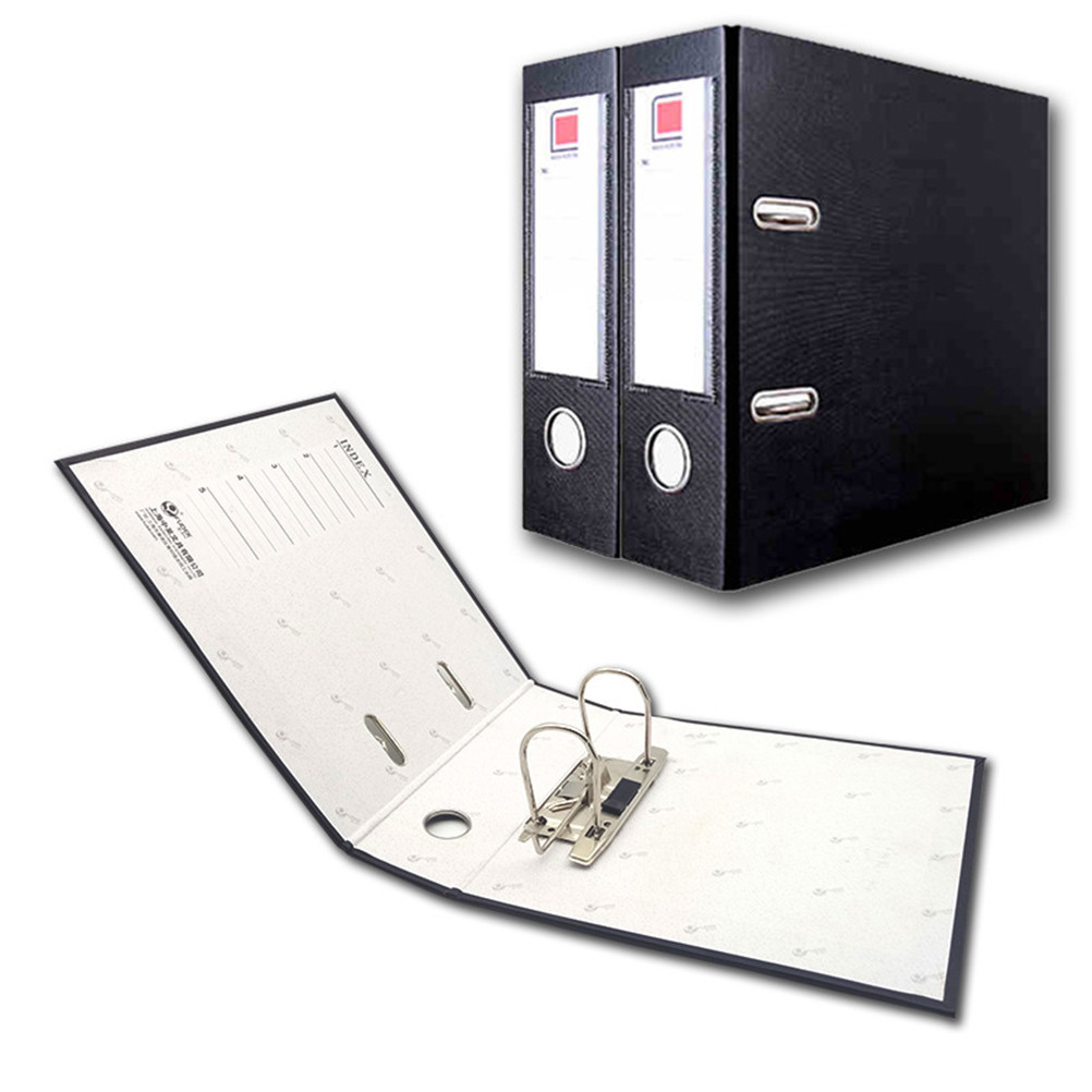 

Multiple Pockets Lever Arch Folder Two-hole Loose-leaf File (a4 Black) Document Organizer Office Folders