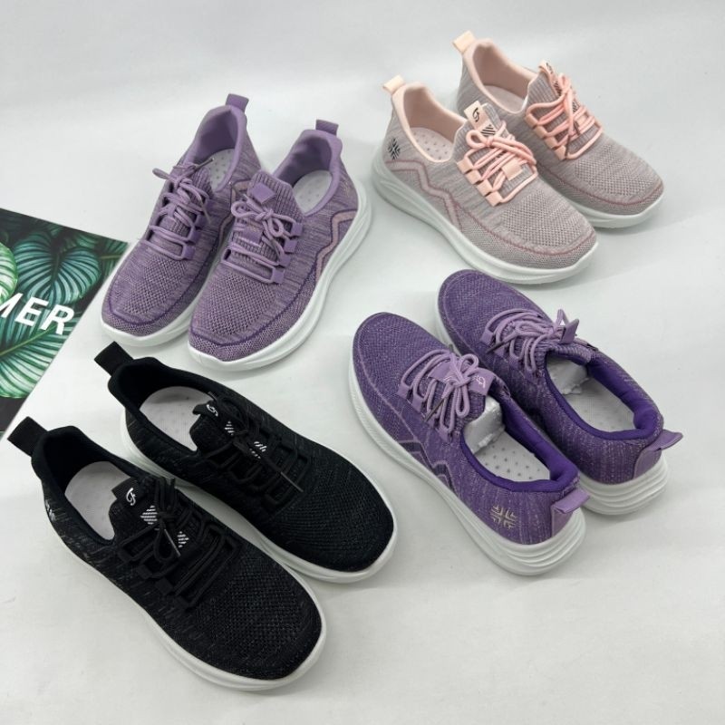 sepatu wanita model sneaker sport shoes tali tapak putih fashion import tinggi 3.5cm (F168)