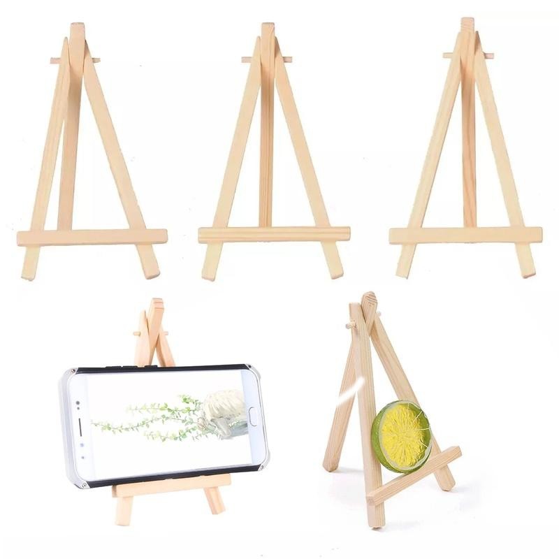 

10Pcs Wood Mini Easel Frame Triangle Wedding Table Card Stand Display Holder Children Painting Craft Artist Supplies