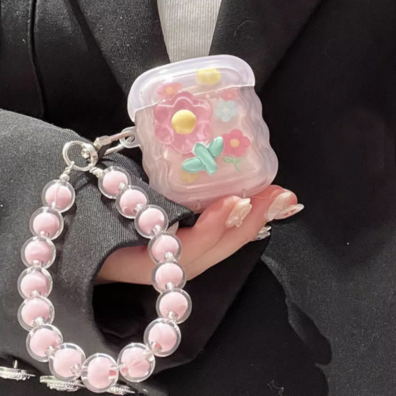 Case AirPods Pro 2 Pink Transparent Case Untuk AirPods Pro Kartun Lucu Casing Bahan Silikon