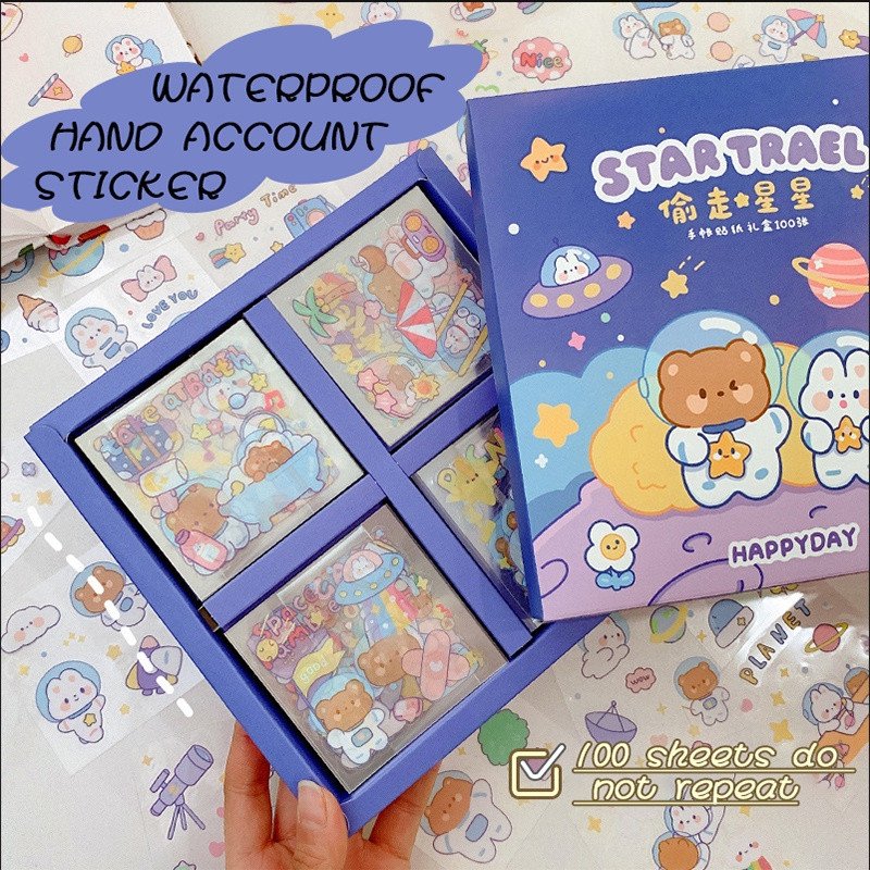 

Stiker 2D Cute Stiker Waterproof 100 Lembar Stiker MOMO Anti Air Korea Lucu -Hibio Present