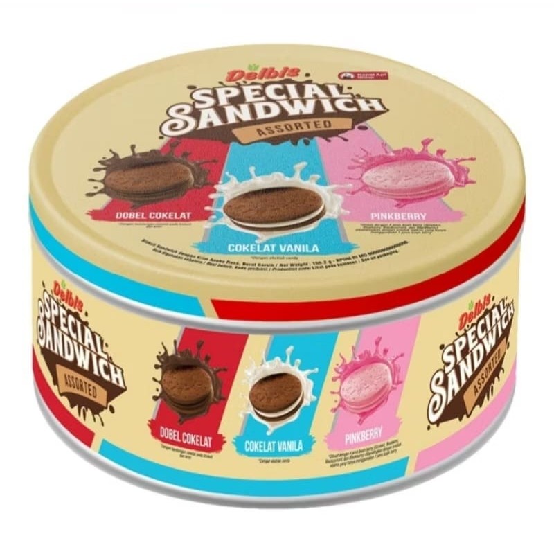 

DELBIS Special Sandwich Assorted Kaleng 155gr Biskuit Sandwich dengan Krim Aneka Rasa
