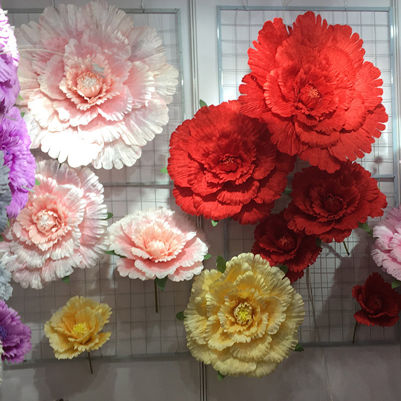 

Multiple Sizes Wedding Flower Large Silk Artificial Flower Peony Head Giant Flowers For Diy Flower Background Wall Decoration