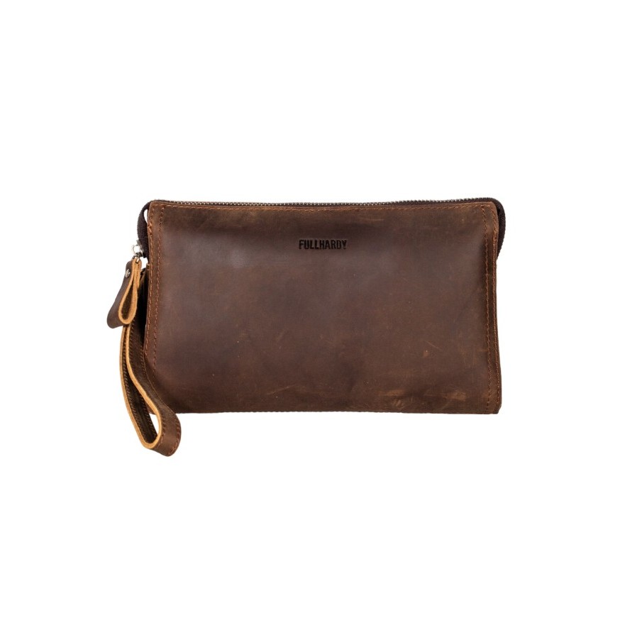 Tas Genggam Pouch Kulit Fullhardy FKCKH 220703 - Cokelat