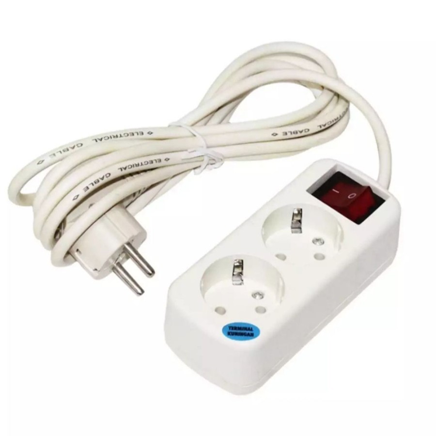 STOP KONTAK 2 LUBANG 5 METER SAKLAR COLOKAN LISTRIK 2 LUBANG 5 METER SWITCH