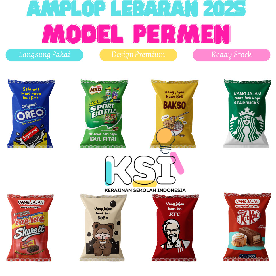 

KSI - AMPLOP LEBARAN 2025 BENTUK PERMEN VIRAL UNIK DESIGN