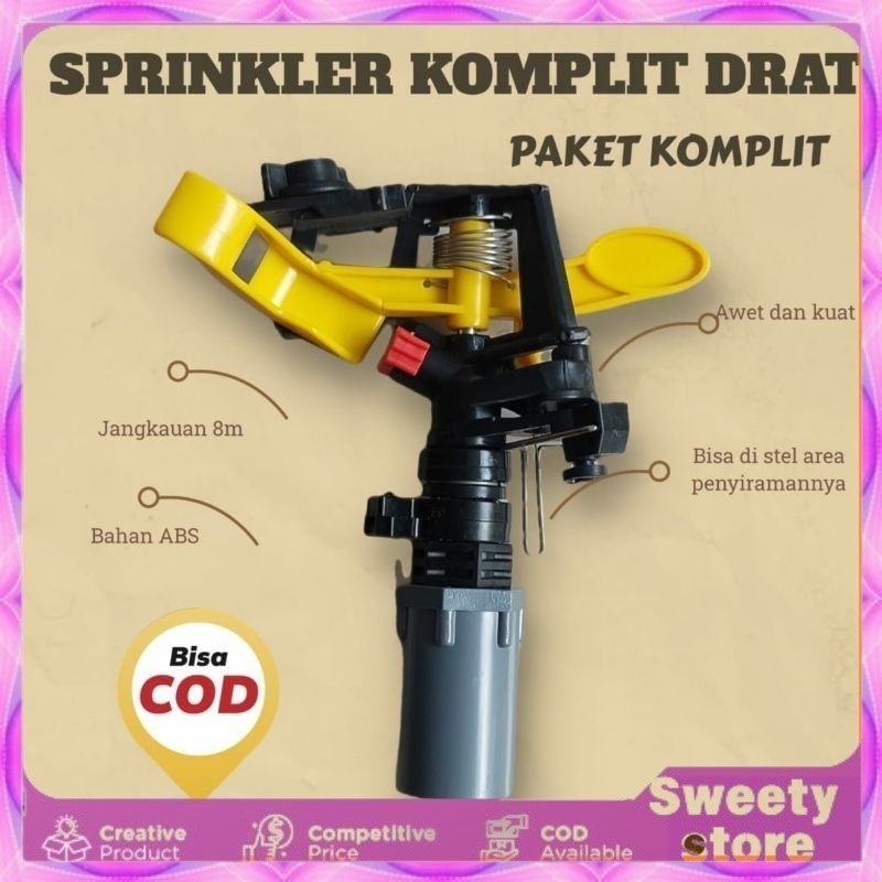 SPRINKLER TEMBAK KUNING 1/2 KOMPLIT-COD