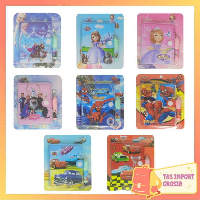 

Tas Import - S6327 Notebook Kartun Mini Anak / Notebook Mini Free Pena Motif Kartun Lucu / Buku Catatan Anak Lucu / Set Notebook Lucu