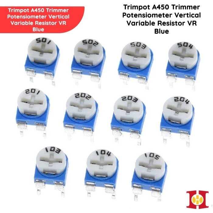 RM065 Trimpot Trimmer Potentiometer Potensiometer Trimer Variable Resistor VR AE83 Blue White Adjust