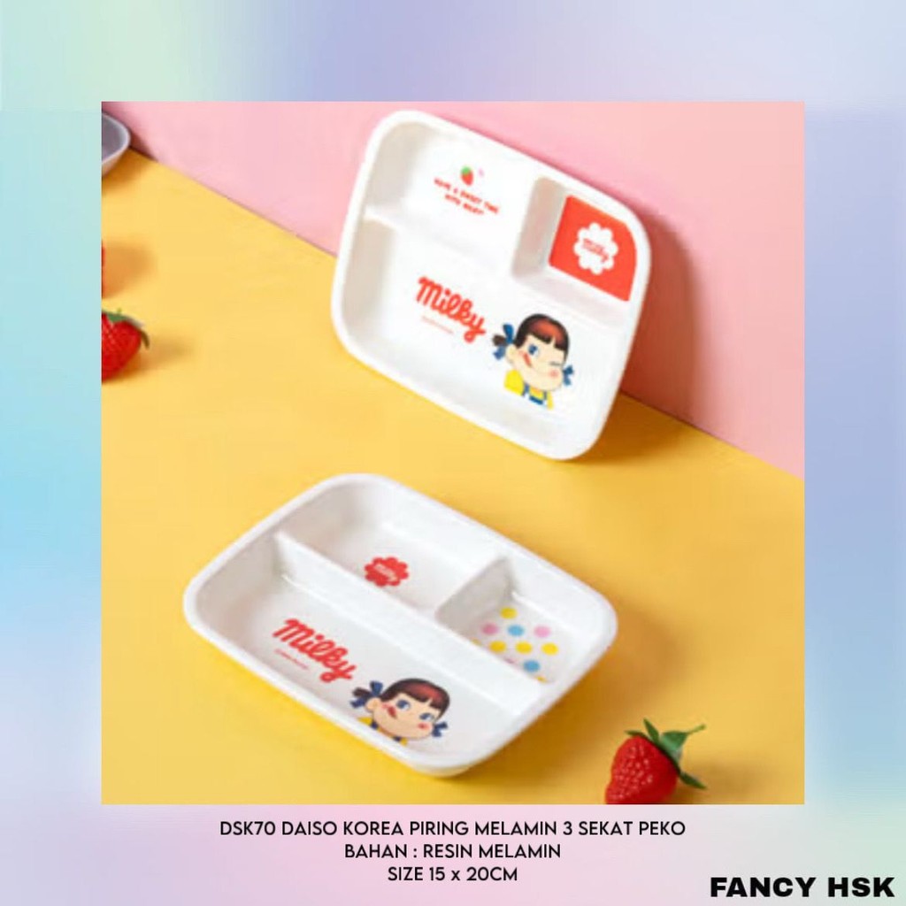 KOREA DAISO PIRING MELAMIN 3 SEKAT PEKO DSK70