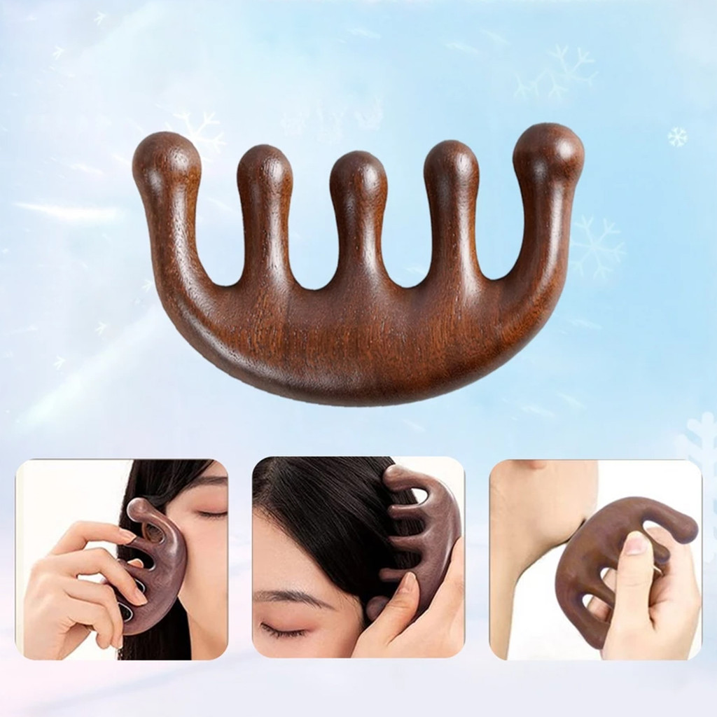 Sisir kayu Pijat Kepala Bahan Kayu Lima Cakar Sisir Pijat Untuk Terapi Pijat Kepala Tubuh Alat Massa