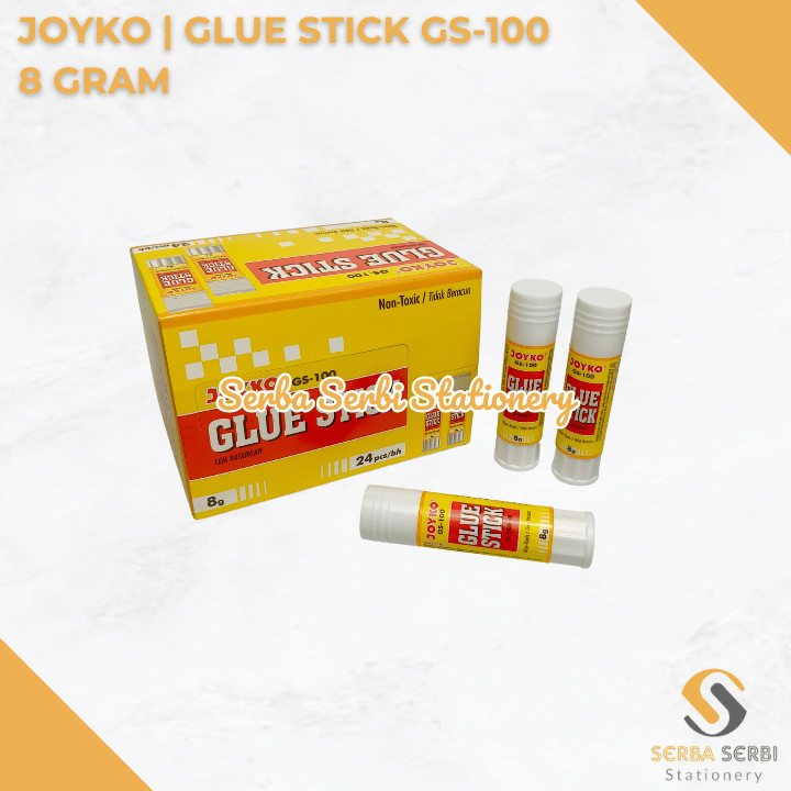 

GROSIR (1 PAK ISI 24 BIJI) JOYKO - LEM STIK / BATANG / GLUE STIC / STICK GS-100 8 GR 8 GRAM