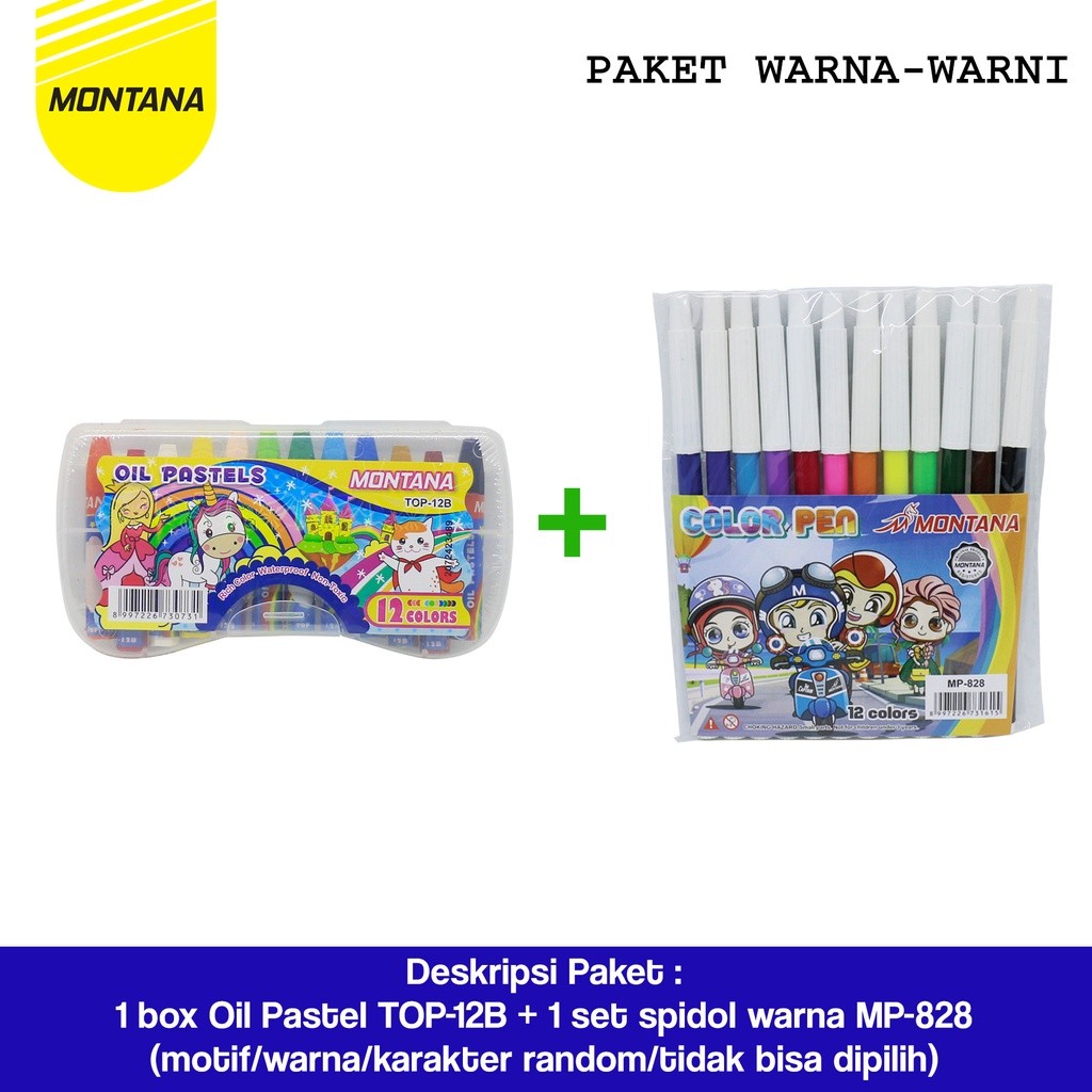 

MONTANA PAKET MEWARNAI!!! Crayon TOP-12B + Spidol MP-828