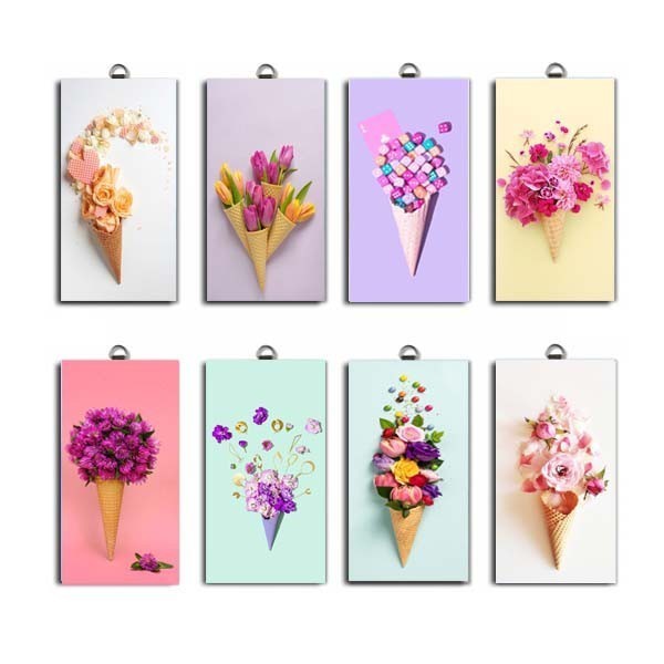 Hiasan dinding bunga wall dekor dekorasi hiasan gantung shabbychic poster gambar warna pastel