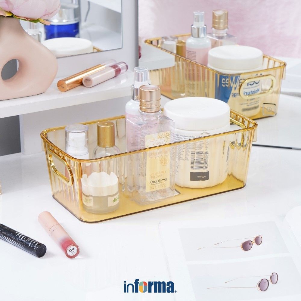 Informa 28x14x9.5 cm Lux Keranjang Penyimpanan - Amber Storage Basket Kotak Penyimpanan Serbaguna Bi