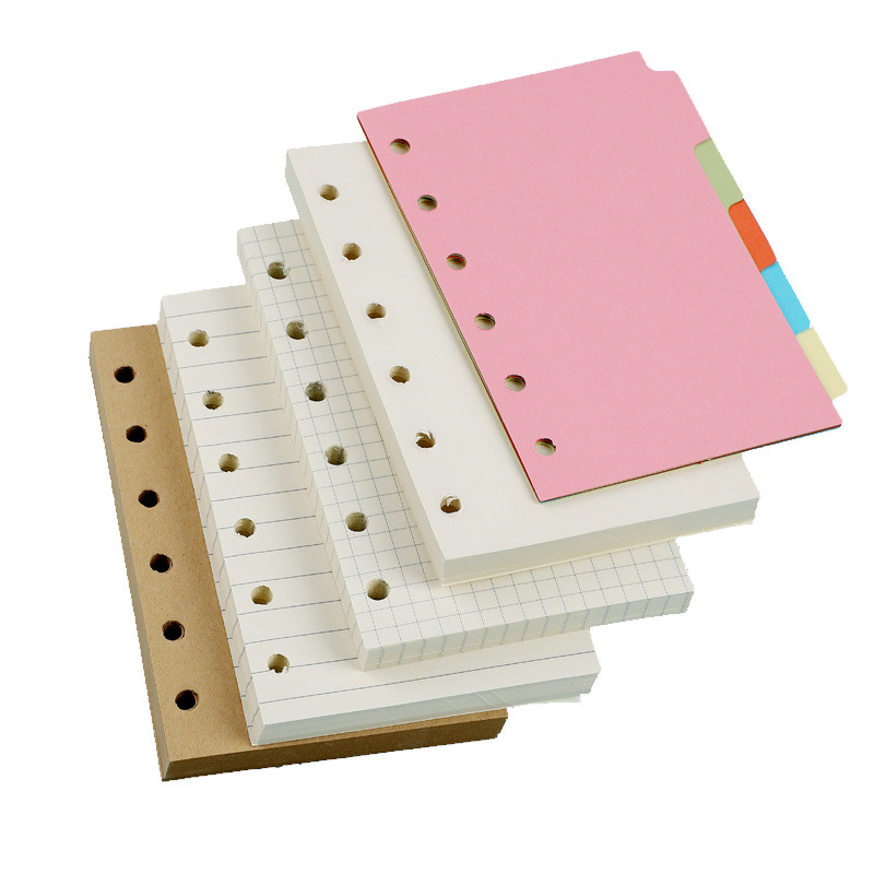 

A7 6-hole Loose-leaf Notebook Refill Paper A7 Handbook Inner Page Cute Notebook Loose-leaf Paper Mini Notebooks and Journals