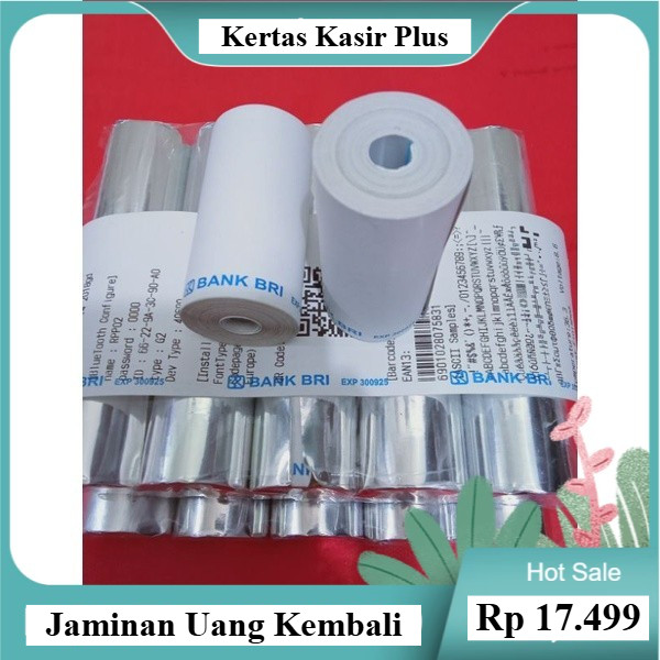 

KERTAS STRUK THERMAL EDC LOGO BRI 57x30MM 58X30 MM 1 PACK ISI 10 roll