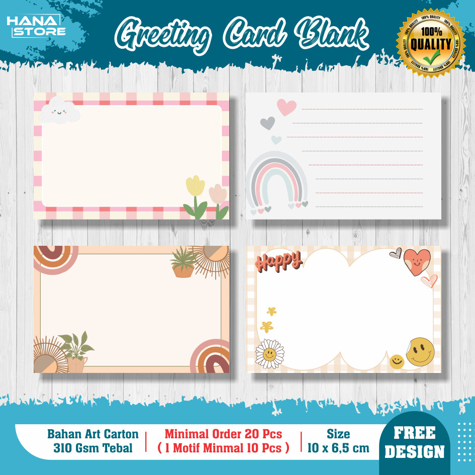Greeting Card BLANK - Gift Card - Kartu Ucapan Kosong - Blank Card Aesthetic - Kartu Ucapan Polos