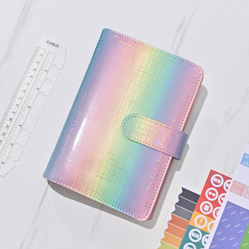 

A6 Colorful Flamingo Laser Flower Cover Note Book Planner Office Stationery Supplies