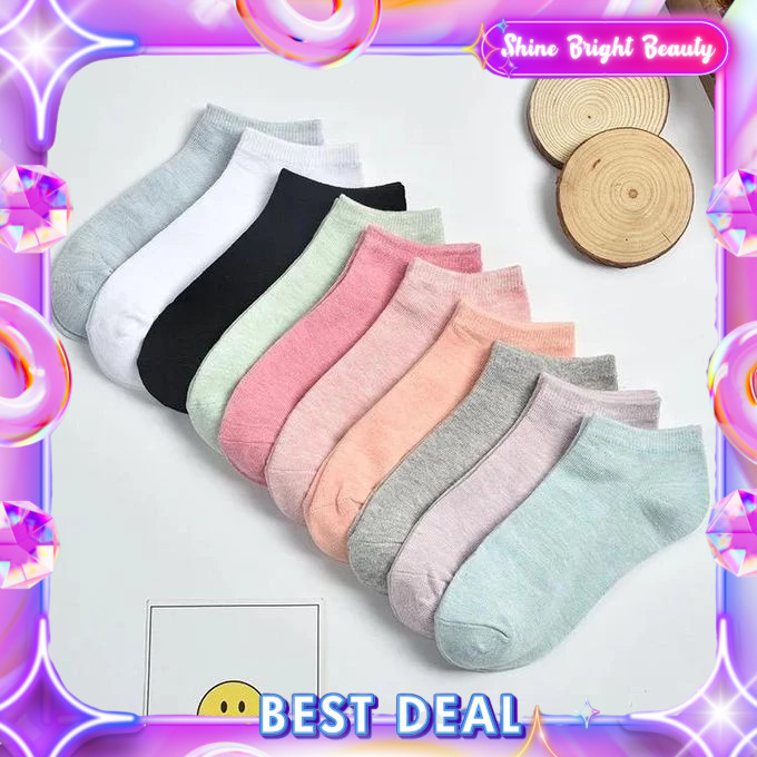 Kaos Kaki Pria dan wanita unisex Pendek Mata Kaki Warna Polos / Ankle Socks / kos Kaki
