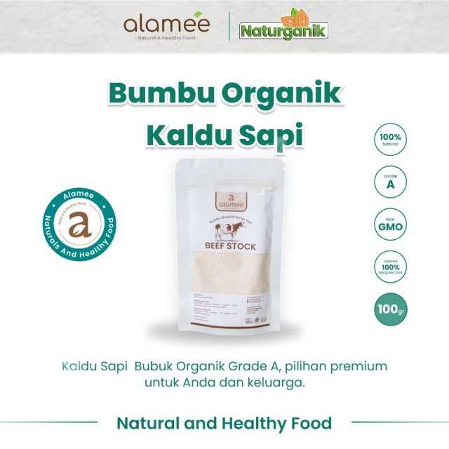 

ALAMEE Kaldu Sapi Bubuk NON MSG Bumbu Dapur Organik Beef Powder Praktis Spice Seasoning 100gr Naturganik