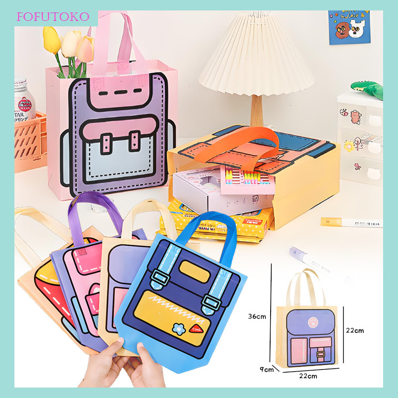 

Goodie Bag Plastic Bag Lucu / 22x22x9cm Goodie Bag / Snack Bag Lipat Eco Friendly Bag