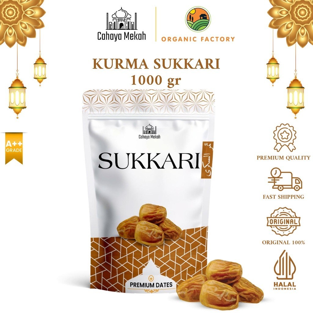 

Cahaya Mekah Kurma Sukkari 1Kg Kemasan Pouch Premium King Dates High Quality Original