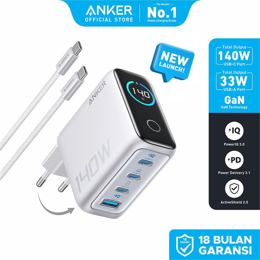 Anker Digital Display 140W Charger with Type C Cable - B2697