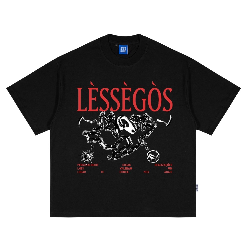 （kaos） Lessegos Tshirt Oversize Hitam Fangs