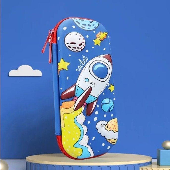 

Best- Kotak Pensil Hard Case 3D Dinosaurs Anak Sekolah - Roket Blue