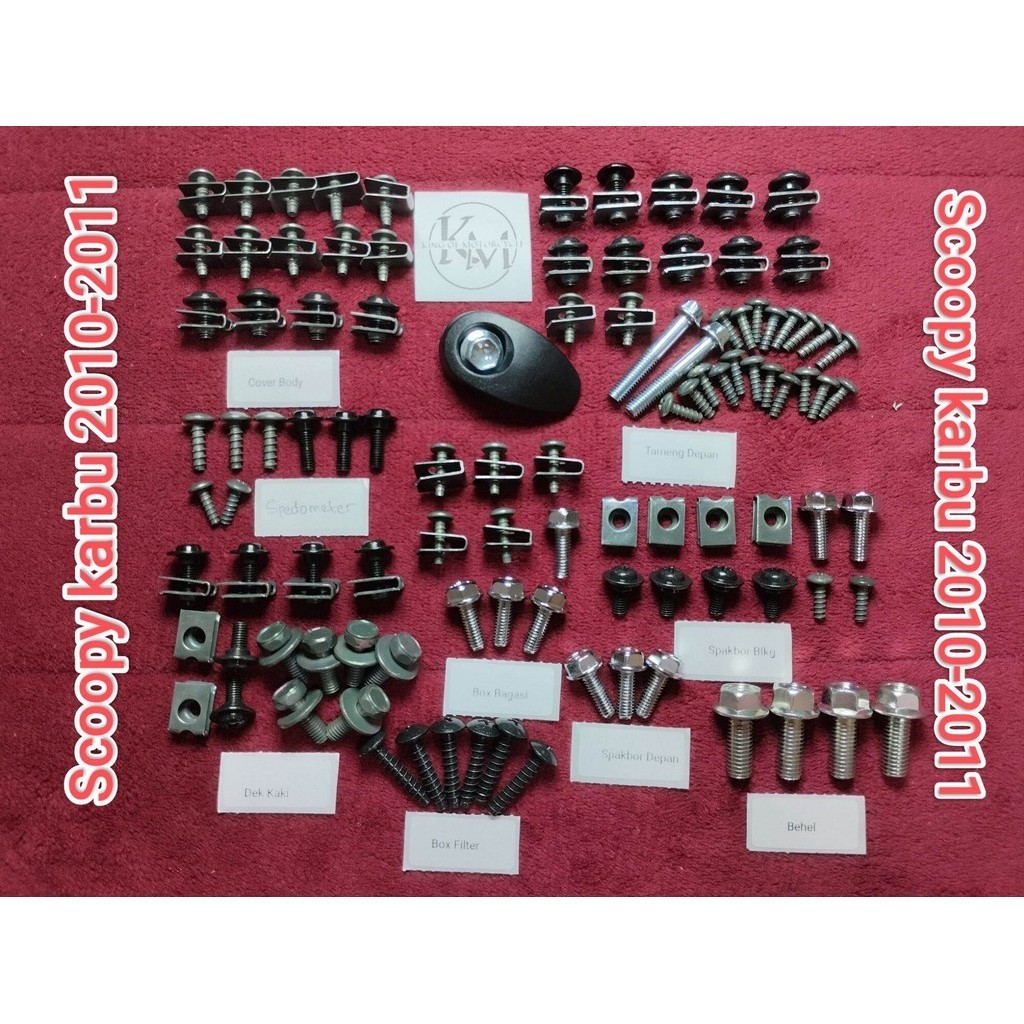 Baut Motor COD Baut Body Lengkap Honda Scoopy Karbu / Baud Body fullset Honda Matic Scoopy karbu 201