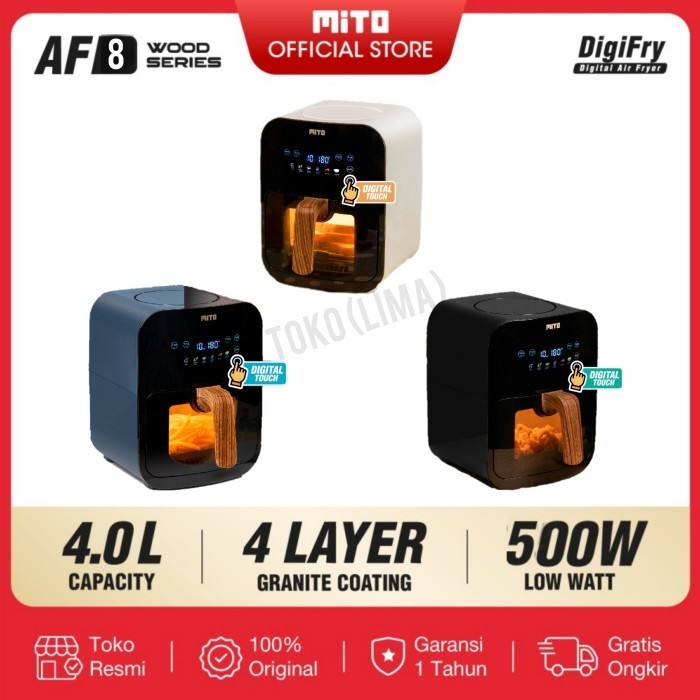 Air Fryer Mito AF 8 Transparan Low Watt Airfryer Mitochiba AF8 Crystal - PACKING NORMAL