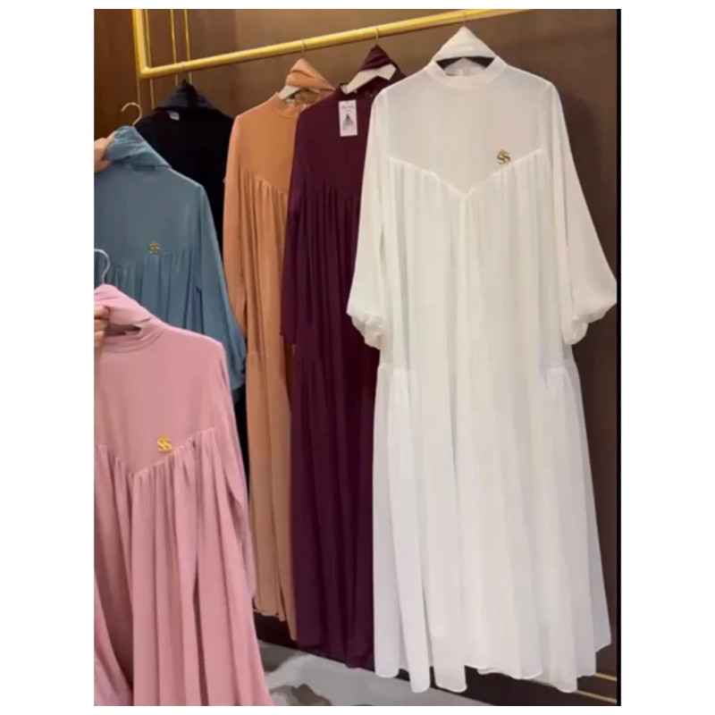Dress Set Shellasaukia Gamis MeWah Bagus Gamis  Keren ORi Shellasaukia  5X Order GrATIS Dompet brand