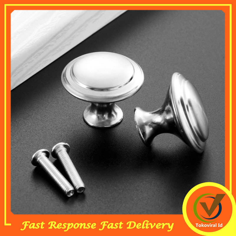 Pegangan Pintu Lemari Kitchen Set / Knop Bulat Stainless / Handle Tarikan Laci Lemari Nakas / Tarika