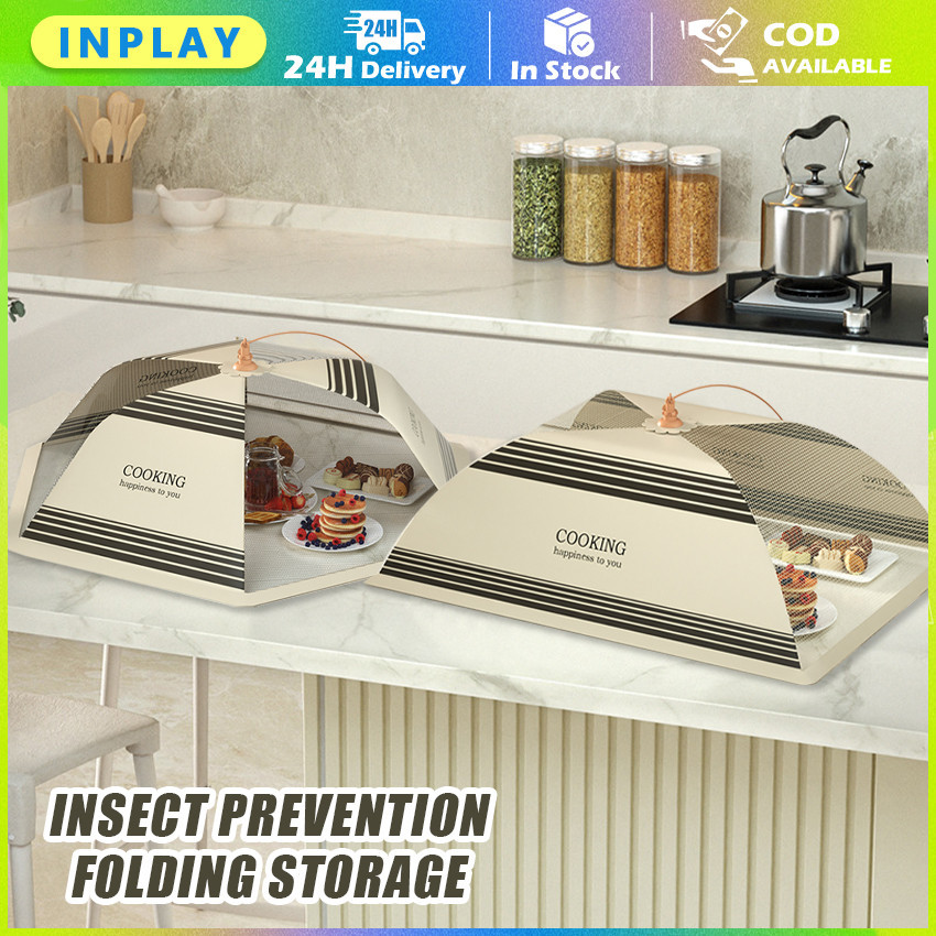 Foldable Food Cover / Tudung Saji Lipat Bentuk Bulat dan Persegi / Penutup Makanan Ukuran 50 x 70 cm