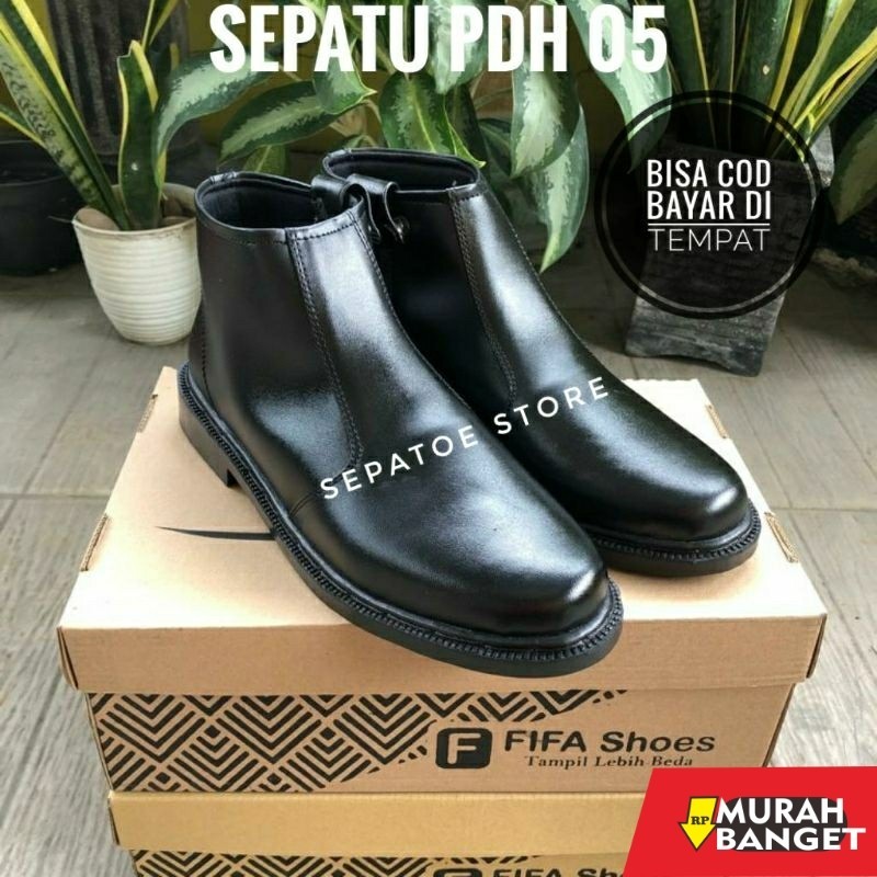 Sepatu pdh- SEPATU PDH HITAM DOFF SEPATU PDH TNI POLRI SATPAM SECURITY PRIA 05 DOFF