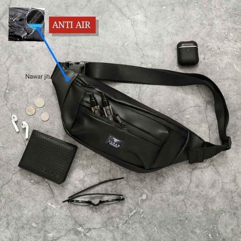 Tas weistbag waterproof pria wanita anti air tidak tembus air Traveling-Hitam