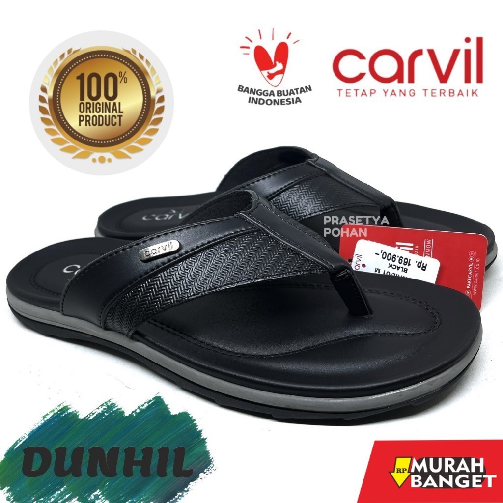 Sandal rumah laki laki- Sandal Kulit Pria Carvil Original - Sendal Pria Kulit Original Carvil