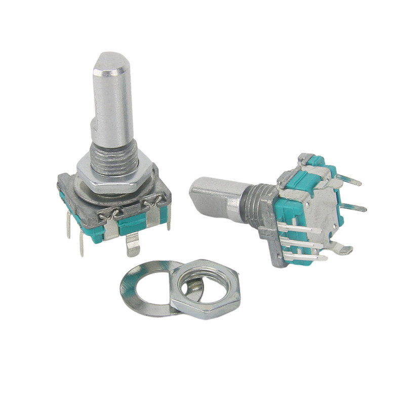 5PCS/LOT 20 Position 360 Degree Rotary Encoder EC11 w Push Button 5Pin Handle Long 15/20MM With A Bu