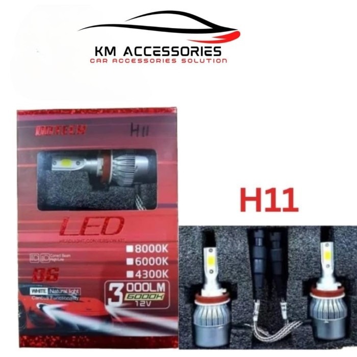 Bohlam Lampu Mobil LED DOTECH 1 Warna H11 HB4 HB3 H4 Sepasang 2pcs - H11