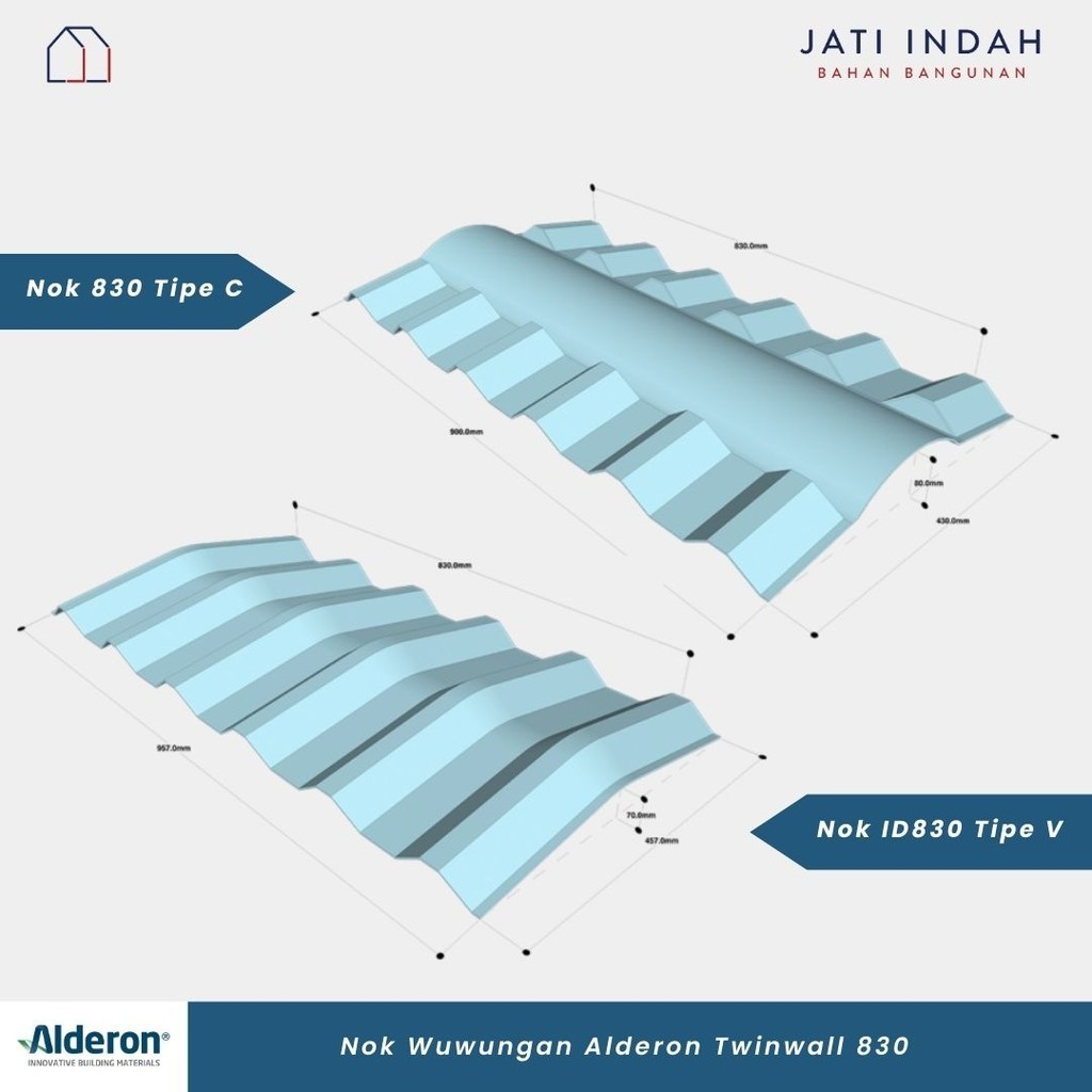 Nok / Wuwungan ALDERON Twinwall 830 UPVC Berongga Double Layer